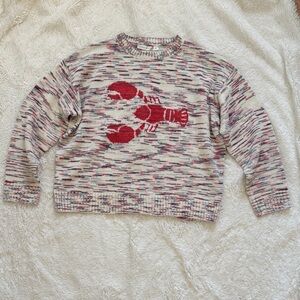 Altar'd State Red and Cream Lobster Sweater